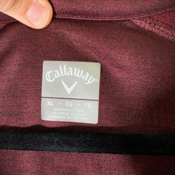 Callaway Golf Sweater Men's XL Red 1/4 Zip Pullover Zip Pocket Long Sleeve - Picture 4 of 8